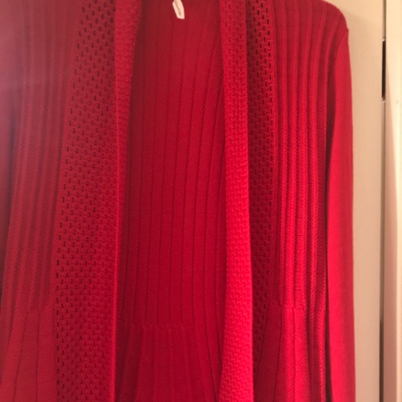 Open cardigan in red color - Picture 2 of 5